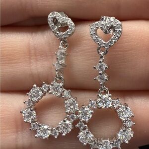 1.2ct Moissanite 925 Silver Hoop Earrings